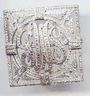 SALE Sterling and Marcasite Vintage name Pin