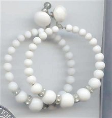 SALE Vintage Huge White Glass Earrings