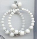 SALE Vintage Huge White Glass Earrings