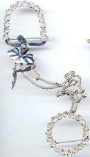 SALE Sterling Silver Ballerina with Circle Pin