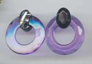 SALE Striking lucite Purple and black Earrings