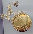 SALE Gold Tone Heart Locket.