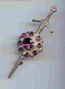 SALE Sword Pin with Amethyst Color Rhinestone