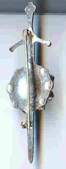 SALE Sword Pin with Amethyst Color Rhinestone