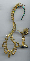 SALE Blue Green Aurora Borealis Necklace and