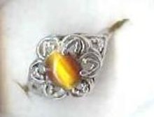 SALE Sterling Signed eps Tiger Eye Ring