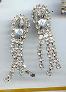 SALE Long Rhinestone Earrings Wow
