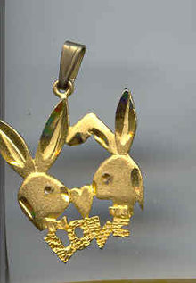 SALE Playboy Bunnies in love Pendant