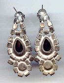 SALE Long and lush Black and White Rhinestone