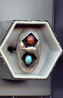 SALE Navajo Sterling 2 stone ring