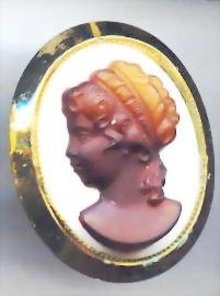 SALE Cameo Pin Milk glass