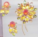 SALE Fantastic Yellow and Orange Brooch and
