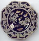 SALE Gigantic Silver and enameled Mexican Pin