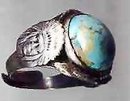 SALE Indian with snake with a art glass stone,sterling