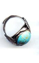 SALE Indian with snake with a art glass stone,sterling