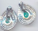 SALE Fabulous Emerald and Clear gigantic Rhinestone Earrings