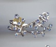 SALE Light Blue Rhinestone Pin