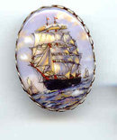 SALE Sailing Ship on Porcelain