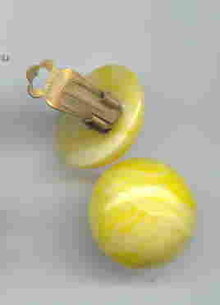 SALE Bakelite Earrings Yellow