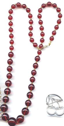 SALE Cherry Amber color Lucite necklace