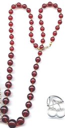 SALE Cherry Amber color Lucite necklace
