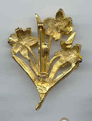 SALE Signed Emerald Daffodils Pin