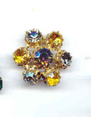 SALE Deep Rhinestone Pin Gold Tone