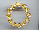 SALE Circle Pin with simulated Pearls