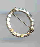 SALE Round Aurora Borealis Circle Pin