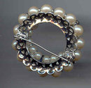 SALE Simulated Pearls in a Circle Pin.