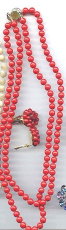 SALE Red Necklace and Matching Earrings