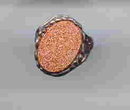 SALE Sterling Gold Stone Ring. Filigree