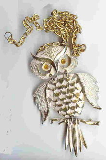 SALE Huge collectable Wise Owl Necklace