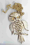 SALE Huge collectable Wise Owl Necklace