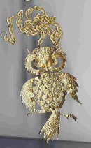SALE Huge collectable Wise Owl Necklace