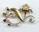 SALE Enzell Sterling Retro Rhinestone Pin