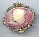 SALE Wonderful Cameo with simulated pearls