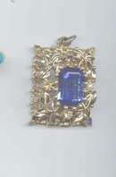 SALE Pendant with Blue Center stone Signed