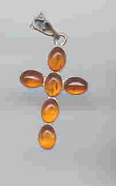 SALE Amber Cross. Splendid Sterling Silver