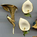 SALE Elegant Lily Pin and Earrings. Vintage