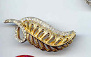 SALE Elegant Vintage Feather and Rhinestone Pin
