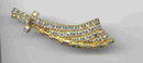 SALE Magnificent Sword Pin Yellow Aurora Borealis
