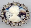 SALE Elegant Black Cameo Pin