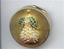 SALE Cute Rhinestone Pear on top Pill box