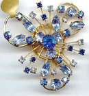 SALE Spray of Blue Rhinestones Elegant