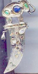 SALE Elephant with Sword jeweled Signed by ART