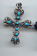 SALE Pretty Glass turquoise color Pendant