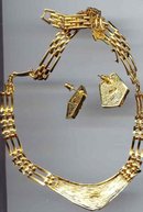 Gold tone Leopard Necklace and Earrings