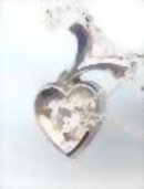 14kt White Gold heart Necklace with diamond