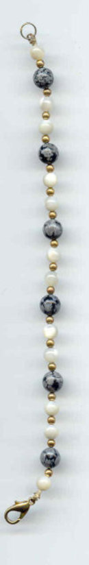 SALE Gem Bracelet Snowflake Agate and mother